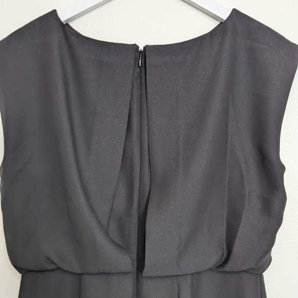 Banana Republic Dress 4 Black Petite Shift Drape Back Basic Minimalist - Picture 7 of 8